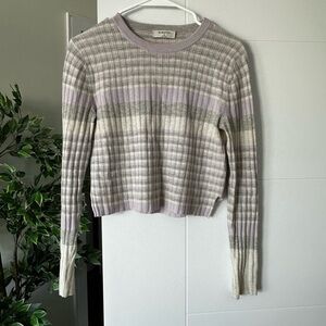 BABATON lilac striped knit sweater